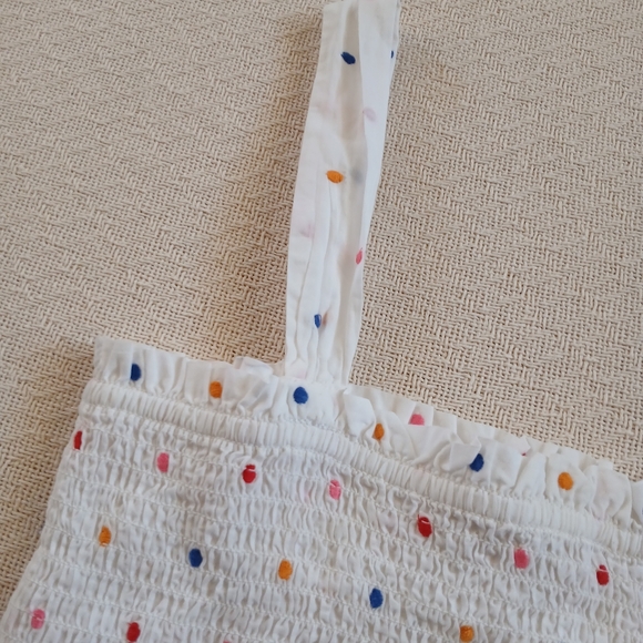 loft ♡ dotted smocked peplum cami tank top - Picture 2 of 8